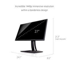 ViewSonic VP2768 68,6 cm (27 inch) fotografen monitor met kalibratiefunctie (WQHD, IPS-paneel met Delta E<2, 100% sRGB, in hoogte verstelbaar) zwart