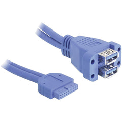 DeLOCK USB 3.0 Pin Header naar 2x USB-A Vrouwelijk Kabel - 45 cm (82942)