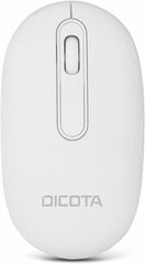 Dicota Desktop - muis - rechts- en linkshandig - optisch - 3 toetsen - draadloos - 2.4 GHz, Bluetooth - draadloze ontvanger (USB) - wit