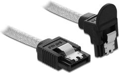 DeLOCK SATA 6 Gb/s Kabel - Recht-naar-Hoek - 50 cm - Transparant