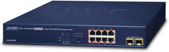 Planet 8-Poorts Gigabit PoE+ Netwerk Switch (10/100/1000T)