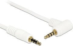 DeLOCK 84736 Audiokabel - 3.5mm Jack naar Haakse Jack (4-pins) - 0.5m - Wit