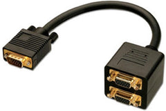 LINDY 2-Poorts VGA Splitterkabel - 1x VGA Mannelijk naar 2x VGA Vrouwelijk - 20 cm
