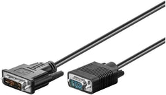 Goobay DVI-I naar VGA Kabel - DVI Male naar HD15 Male - 2 meter - Zwart