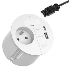 Bachmann LOOP IN CHARGE Inbouwstopcontact - 1x UTE - USB-A & USB-C 22W - Wit