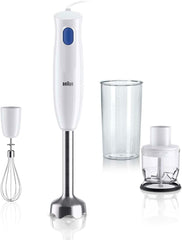Braun MultiQuick 1 MQ10.202M Staafmixer, 1 snelheid, EasyTwist Systeem, 450 watt, inclusief 3 accessoires - Wit/Blauw