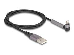 DeLOCK USB-A naar Lightning Oplaad- en Datakabel met Standaard - 1.5m - Zwart