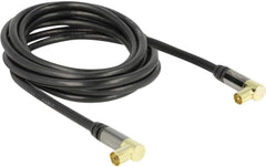 DeLOCK Coax Antennekabel - IEC Mannelijk Haaks naar IEC Vrouwelijk Haaks - 75 Ohm - 3m