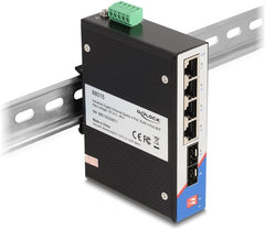 DeLOCK Industrial Gigabit Ethernet Switch 4 Port RJ45 2 Port SFP for DIN rail
