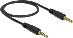 DeLOCK 85695 Audiokabel 3.5 mm Jack 5-Pin Male naar Male - 0,5 meter - Zwart