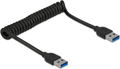 Delock USB 3.0 Type-A naar Type-A Spiraalkabel - 5 Gbps