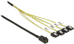 DeLOCK 83393 SAS naar 4x SATA Kabel - 1 meter - Zwart/Zilver