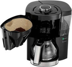 Melitta Look V Perfection 1025-06 Koffiezetapparaat met Glazen Kan, Afneembaar Waterreservoir En Ontkalkingprogramma (Zwart), Kunststof, 1,25 Liter