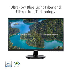 ASUS VA27DQFR 27" Eye Care Gaming Monitor (IPS, Full HD, Borderless, 100Hz, Adaptive-Sync, 1ms MPRT, HDMI, DisplayPort, VGA, Low Blue Light, Flicker-Free, Wall Mount)