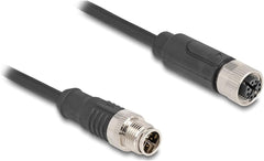 DeLOCK 80861 M12 Kabel X-Coded 8-Pin Stekker naar Contrastekker - PVC - 2m