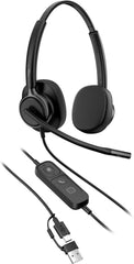 HP Poly Mission 425 Stereo USB Headset - On-Ear (USB-C & USB-A)