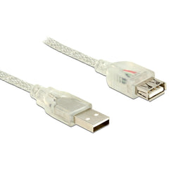 DeLOCK USB 2.0 Verlengkabel Type-A M/V - 5 Meter - Transparant