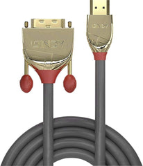 LINDY HDMI/DVI aansluitkabel 10,00 m 36198 grijs [1x HDMI-stekker - 1x DVI stekker 18+1pol.]