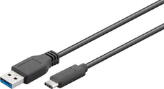 MicroConnect USB-C naar USB-A 3.0 Kabel - 3 meter - Zwart
