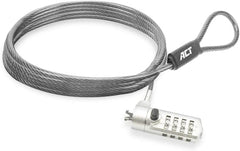ACT Laptopslot 2m, 4-Cijferig Combinatieslot, Nano Laptopbeveiligingskabel, Draaibaar Slothoofd, Laptop Slot HP, Draagbare Anti-Diefstal Kabel - AC9025