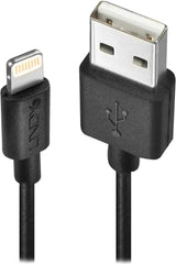 LINDY 31321 2m USB type A naar Lightning-kabel, zwart