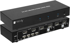 Techly 101928 Dual Monitor KVM Switch - 2-Poorts DisplayPort 1.2 - 4K