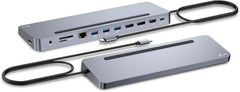 i-tec USB-C metalen ergonomisch dockingstation 3x4K - 1x HDMI, 2X DisplayPort, 4X USB 3.2 Gen1, GLAN, SD/microSD