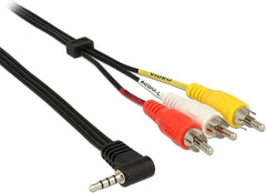 DeLOCK 84724 Mini DIN 7-Pin naar 3x RCA Adapterkabel - Zwart