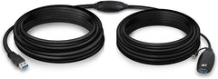 ACT AC6110 Actieve USB verlengkabel USB 2.0, kabel 10m, versterkt tot 2x USB signaal, incl. voedingsingang 5V, voor printer, camera, muis etc.