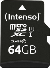 Intenso Premium MicroSDXC 64GB Class 10 UHS-I Geheugenkaart met SD-Adapter