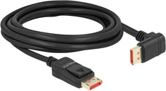 Delock DisplayPort kabel stekker recht naar stekker 90° onder hoek 3 m