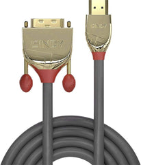 LINDY HDMI/DVI aansluitkabel 3,00 m 36196 grijs [1x HDMI-stekker - 1x DVI stekker 18+1pol.]