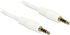 DeLOCK 3.5 mm Jack Audiokabel 4-pins - Mannelijk naar Mannelijk - 2 meter - Wit