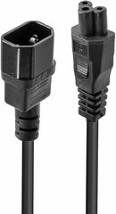 LINDY IEC C14 naar IEC C5 Cloverleaf Voedingskabel - 1 meter - Zwart