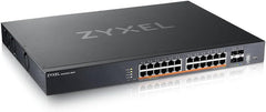 Zyxel 24-Port 2.5GbE PoE Switch | PoE++ met 4 x 10 GbE SFP+ Poorten | Cloudbeheerde Multi-Gig L3 Switch | Dubbele Voeding, AC 700 W / DC 1440 W | SMB [XMG2230-28HP]