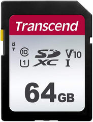 Transcend Ts64Gsdc300S Sdxc I Geheugenkaart, C10, U1, V30, Zwart, 64Gb