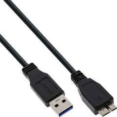 InLine 35450 USB 3.0 Kabel - USB-A naar Micro-B - 5 meter - Zwart