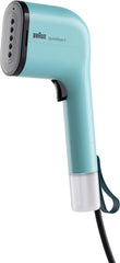 Braun QuickStyle 3 GS3013GR Compacte en lichte stomer, kledingstomer met snelle opwarming, stoom 20 g/min, afneembare tank van 70 ml, hittebestendige zak, 1100 W, groen