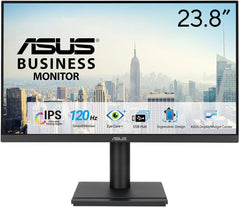 ASUS VA249QGS Business Monitor 23,8 inch Full HD IPS (1920 x 1080), 1ms (MPRT), 120Hz, HDMI, DisplayPort en VGA, frameloos en flikkeren, Low Blue Light-technologie, ergonomisch design