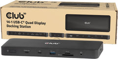 Club 3D CSV-2540 14-in-1 USB-C Quad Display Docking Station - 100W PD