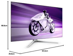 PHILIPS Evnia 42M2N8900-42 Inch 4K Gaming Monitor, 138Hz, OLED, 0.1ms GTG, Ambiglow, 10 bit display, 10w luidsprekers, in hoogte verstelbaar (3840 x 2160 @ 138Hz, 450 cd/m² HDMI 2.1/DP 1.4/USB-C 90w