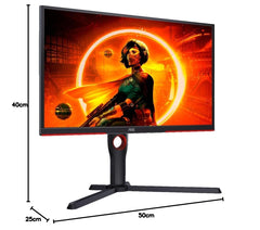 AOC 25G3ZM/BK Gaming 25G3ZM - 25 inch Full HD-monitor 240 Hz 0 5 ms MPRT FreeSync Premium (1920x1080 HDMI DisplayPort USB hub) zwart/rood