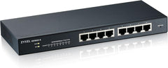 Zyxel 8-poorts Gigabit Switch | Smart Managed | Desktop/Rackmontage en ventilatorloos ontwerp | VLAN, IGMP, QoS [GS1900-8]