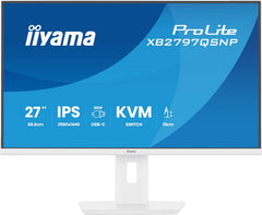 Iiyama ProLite XB2797QSNP-W1 - 27 inch QHD IPS Monitor met USB-C Dock & KVM - Wit