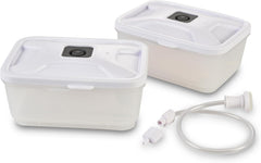 Solis 92285 Vacuüm Lunchboxen Set - 2 x 600 ml - Transparant/Wit