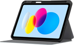 Targus Hoesje voor iPad 10e generatie 2022, Click-in duurzame beschermhoes 10.9", oneindige kijkhoeken met standaard en magnetische sluiting - zilver
