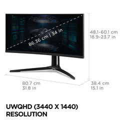 Viewsonic XG341C-2K, 86,36 cm (34 inch), 200Hz, UWQHD, VA - Quantum Dot, HDMI, DP, USB-C