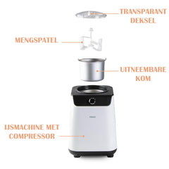 PRIMO PR401IM IJsmachine - IJsmaker - Zelf Vriezend - Met Compressor - 1,2L - Wit/Zwart