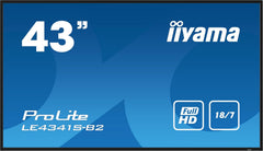 iiyama ProLite LE4341S-B2 108cm 42,5" digitale signage display IPS LED Panel Full-HD VGA HDMI audio-in/out USB2.0 RS-232c RJ45 mediaspeler 18/7 zwart