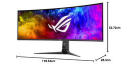 ASUS ROG Swift OLED PG49WCD - 49 inch DQHD Curved Gaming Monitor - 144 Hz, 0,03ms GtG, G-Sync, FreeSync, HDR 400 - QD-OLED-paneel, 32:9, 5120x1440, DP DSC, HDMI 2.1, USB-hub, 90W USB-C,